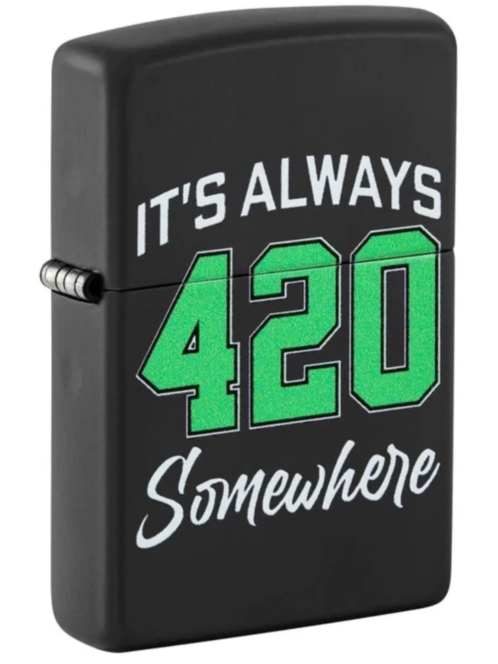 Zippo 48881,  Always 420 Somewhere Design Lighter, Black Matte Finish